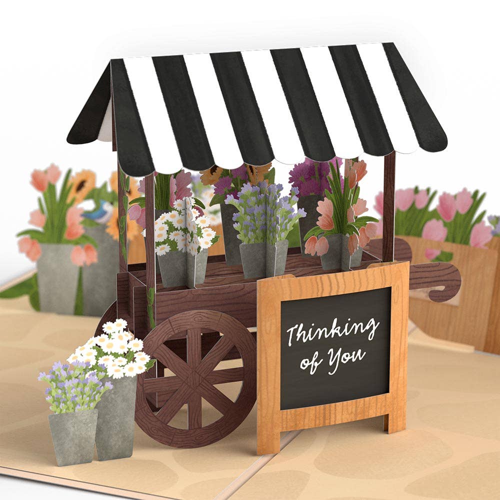 Thinking of You Flower Cart 5''x7'' Card, Pop-Up Cards
