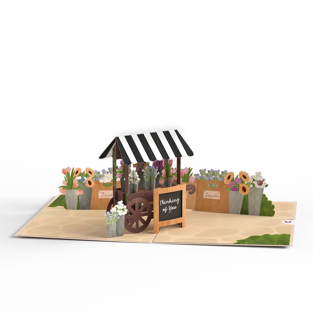 Thinking of You Flower Cart 5''x7'' Card, Pop-Up Cards