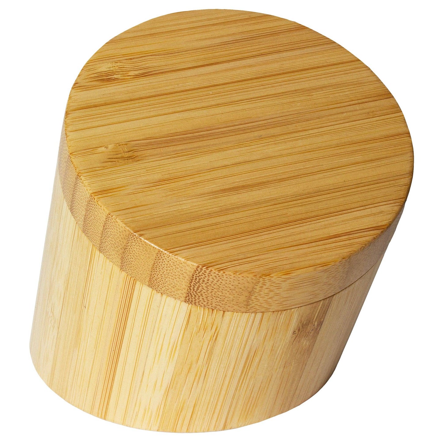 Angled Bamboo Salt Cellar Storage Box with Swivel Lid