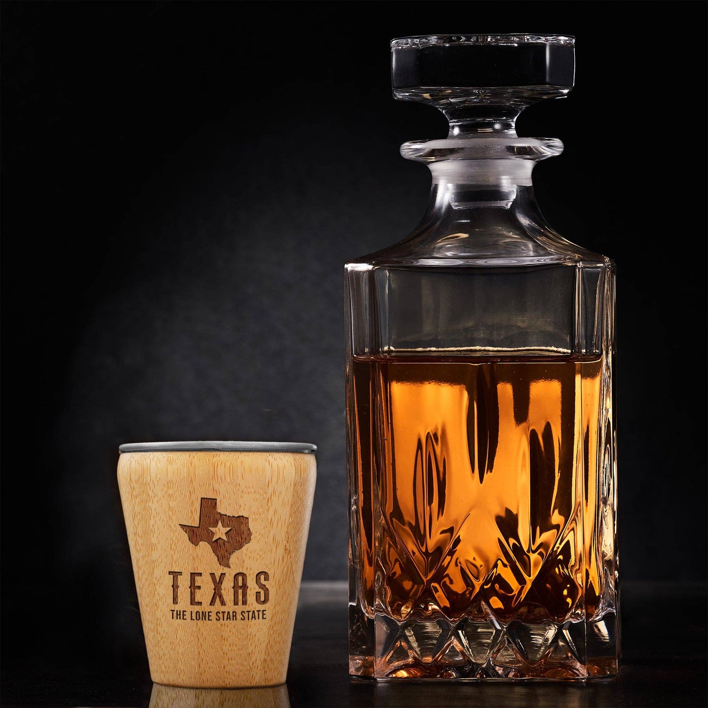 Texas Engraved Shot Glass, Bamboo with Stainless Steel