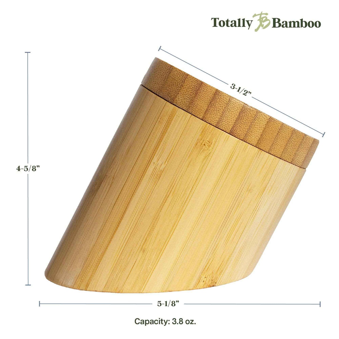 Angled Bamboo Salt Cellar Storage Box with Swivel Lid