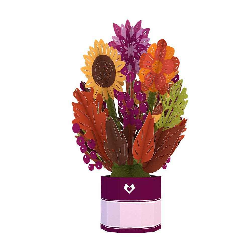 Sunflower Card 5"x7" with Mini Bouquet, Flower Vase, Vintage