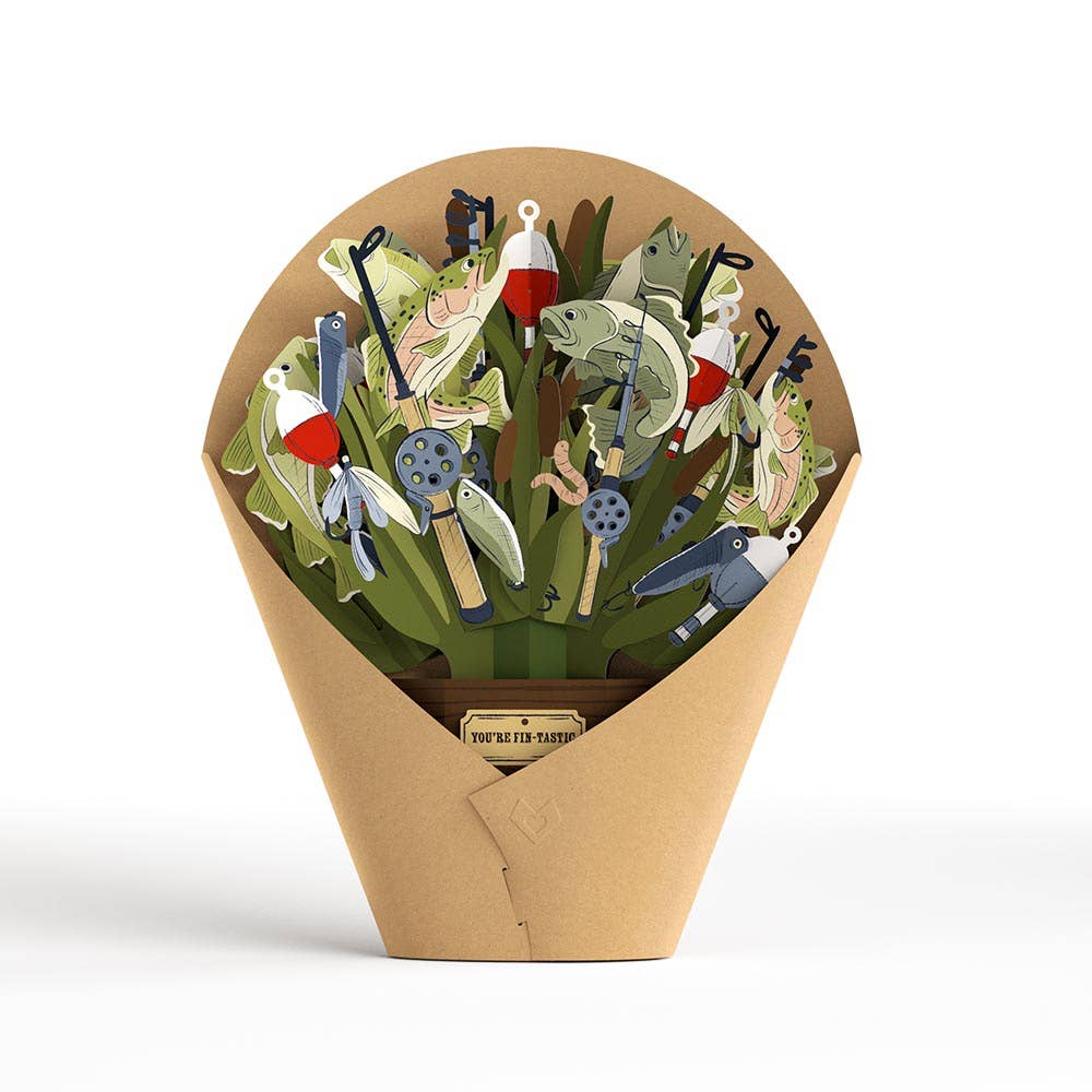 Fin-tastic Fish 12”H x 8.5”W Bouquet, Vase, Decor