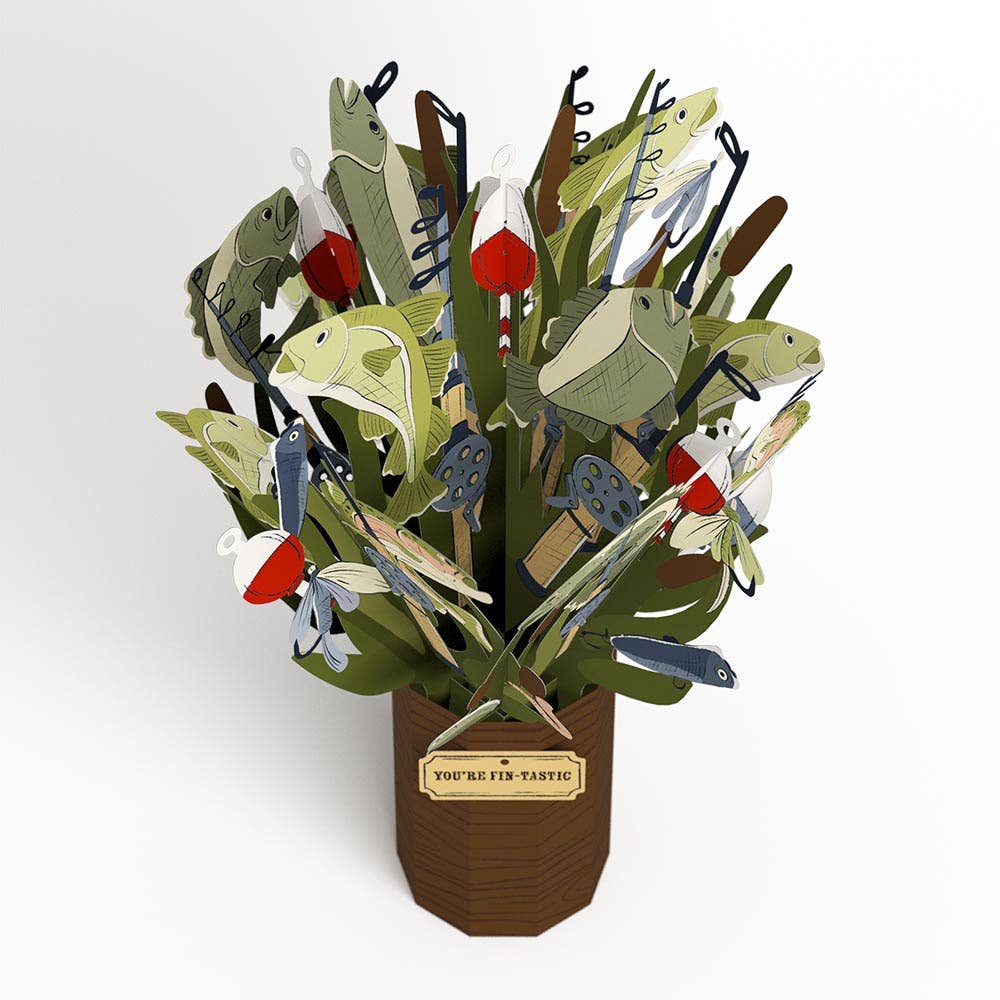 Fin-tastic Fish 12”H x 8.5”W Bouquet, Vase, Decor