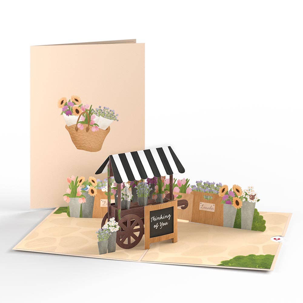 Thinking of You Flower Cart 5''x7'' Card, Pop-Up Cards