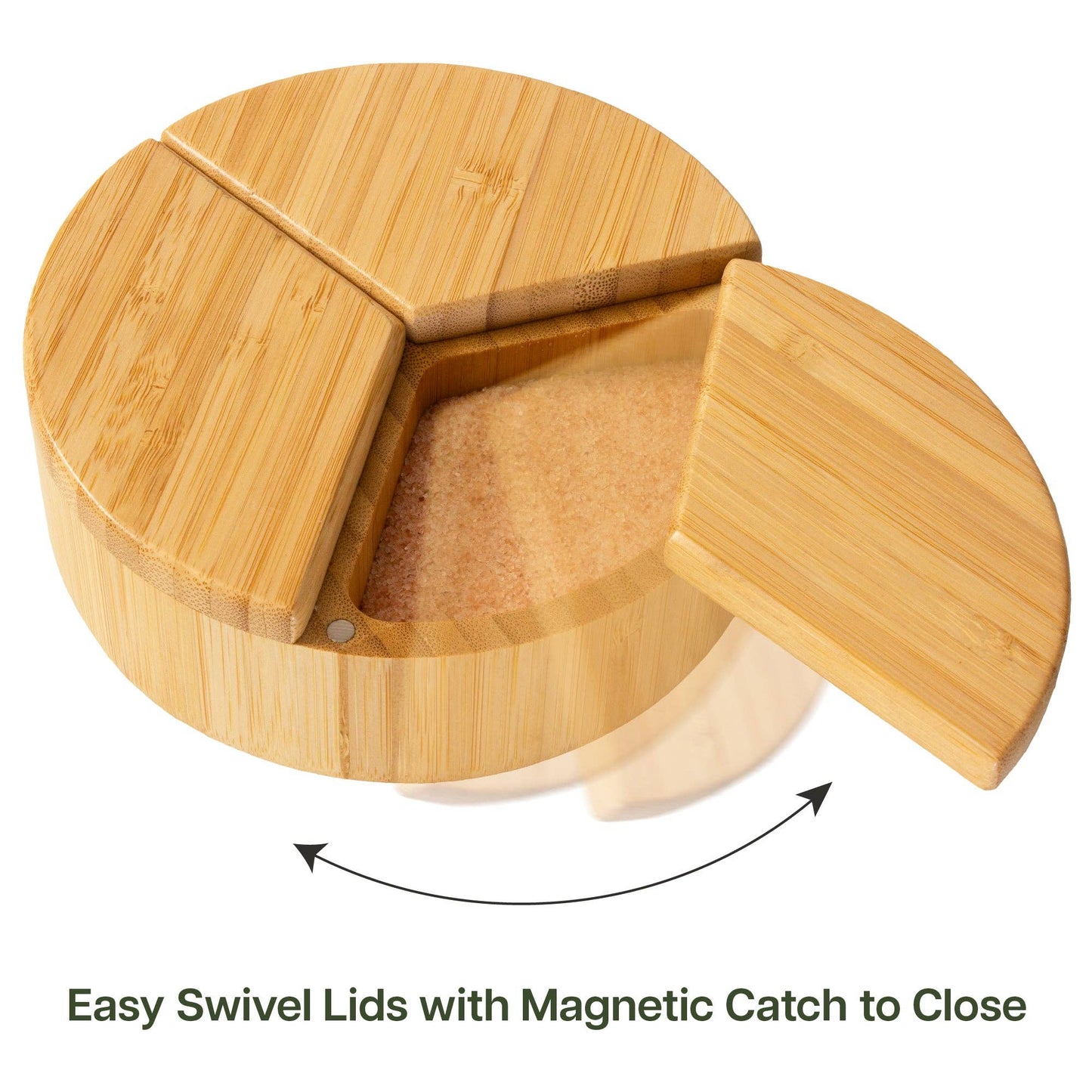 Trio Salt Cellar Storage Box with Swivel Lids