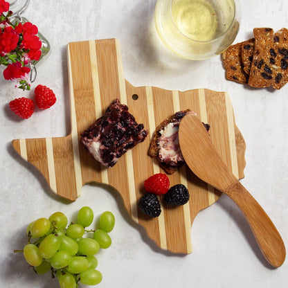 Texas Shaped Charcuterie Board & Cheese Spreader Knife Set