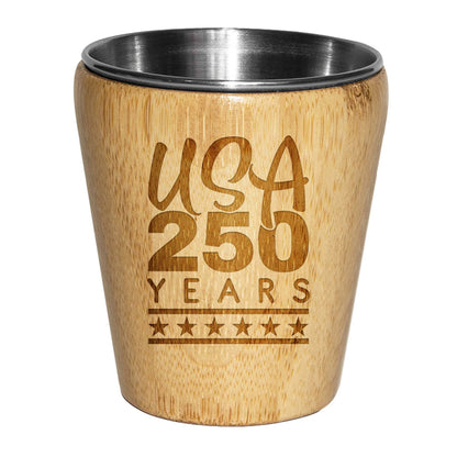 USA 250th Anniversary Engraved Bamboo Shot Glass