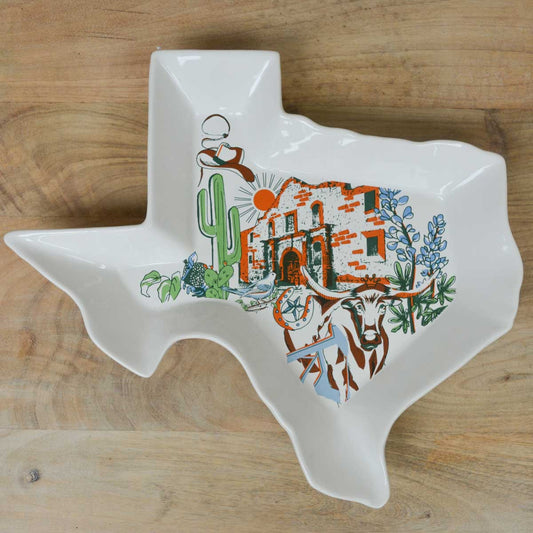 Texas Shaped Platter with art 10"