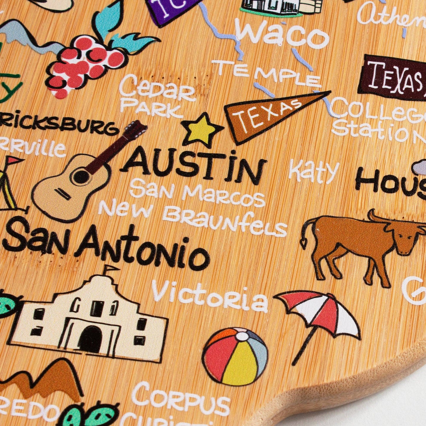 Texas Cutting Board with Artwork by Fish Kiss™