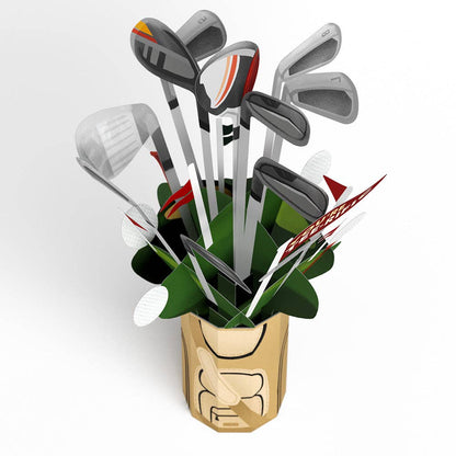 Tee-rific Golf 12”H x 8.5”W Bouquet, Pop-Up Cards