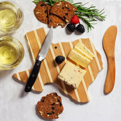 Texas Shaped Charcuterie Board & Cheese Spreader Knife Set