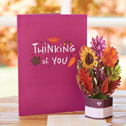Sunflower Card 5"x7" with Mini Bouquet, Flower Vase, Vintage