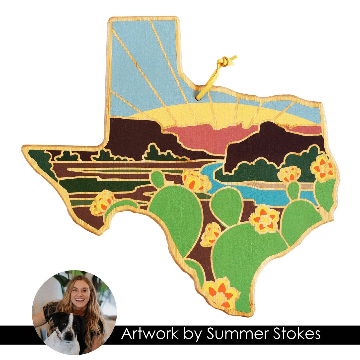 Texas Cutting Board with Artwork by Summer Stokes