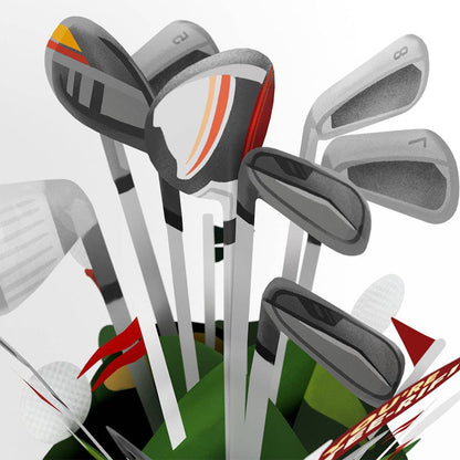 Tee-rific Golf 12”H x 8.5”W Bouquet, Pop-Up Cards