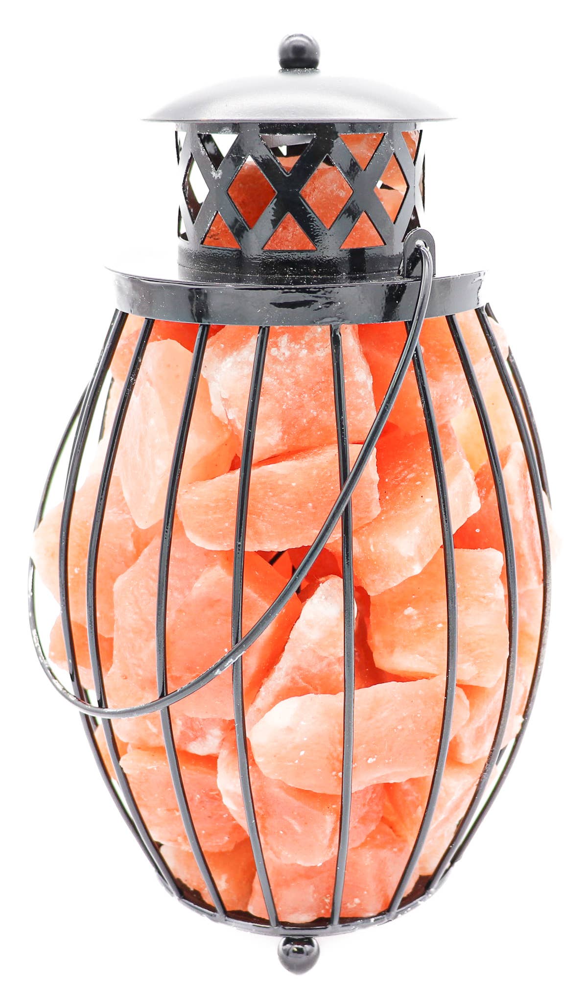 Lantern Lamp w/ RED Himalayan Salt Chunks