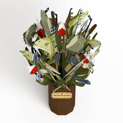 Fin-tastic Fish 12”H x 8.5”W Bouquet, Vase, Decor