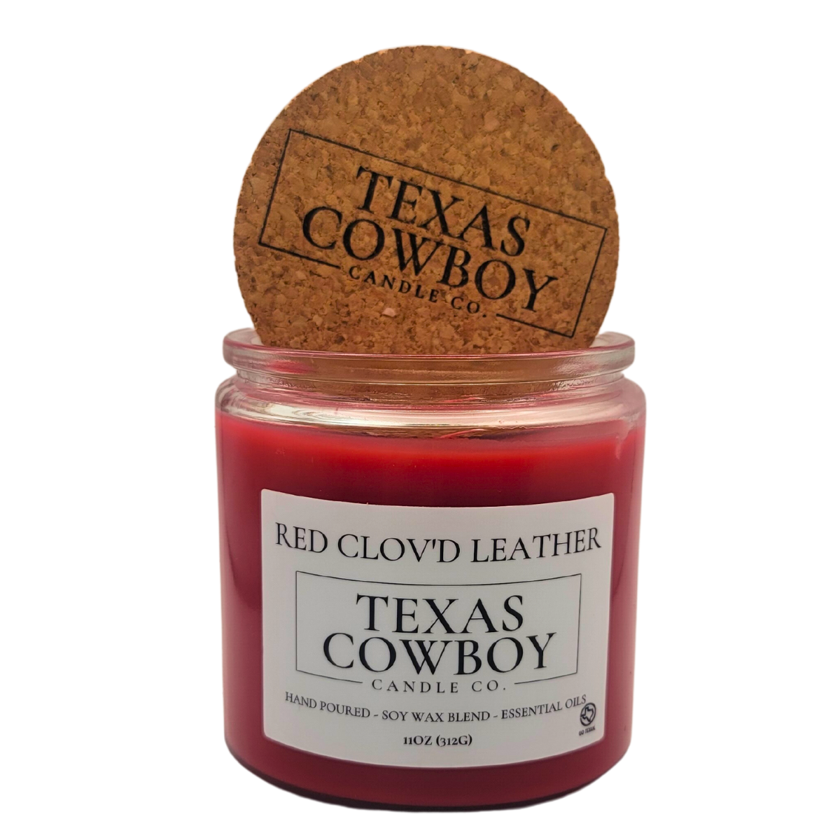 Red Clov'd Leather Candle