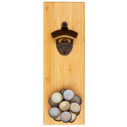 Wall Mounted Bottle Opener with Magnetic Bottle Cap Catcher