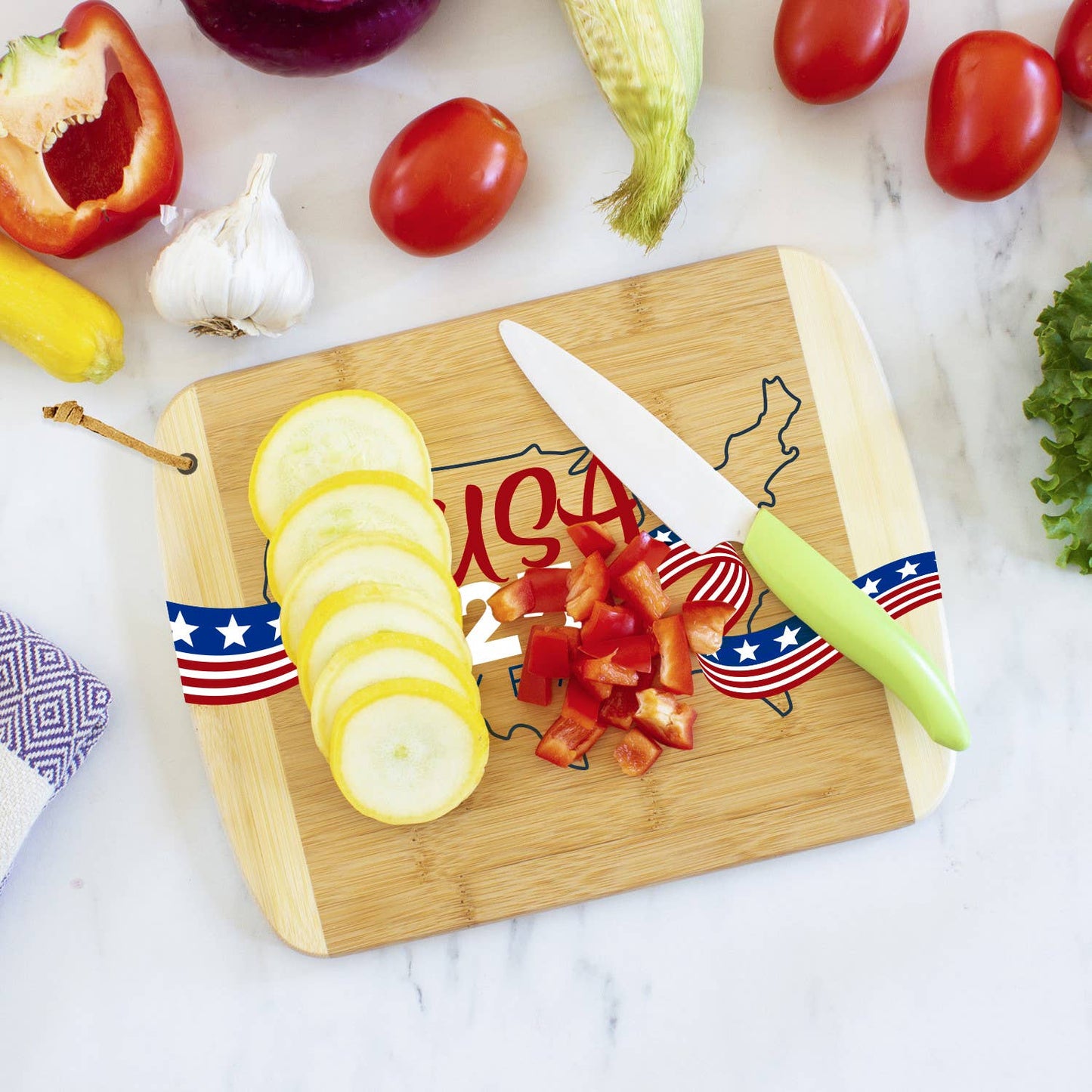 USA 250th Anniversary Colorful Cutting Board, 11" x 8-1/2"