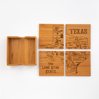 Texas Puzzle 4-Pc. Coaster Set with Case
