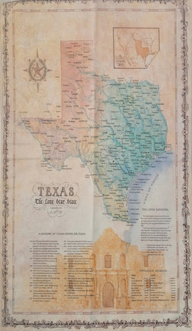 Texas Map Kitchen Towel