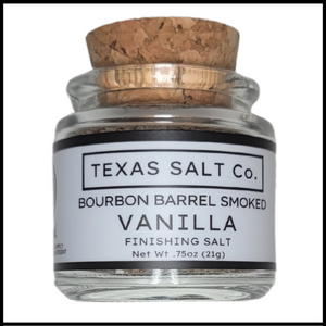 bourbon barrel smoked vanilla finishing salt cork top