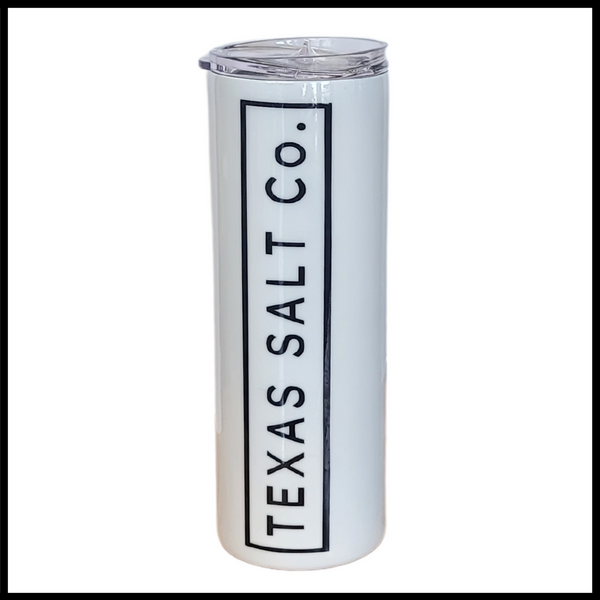 skinny stainless steel tumbler white (salt)