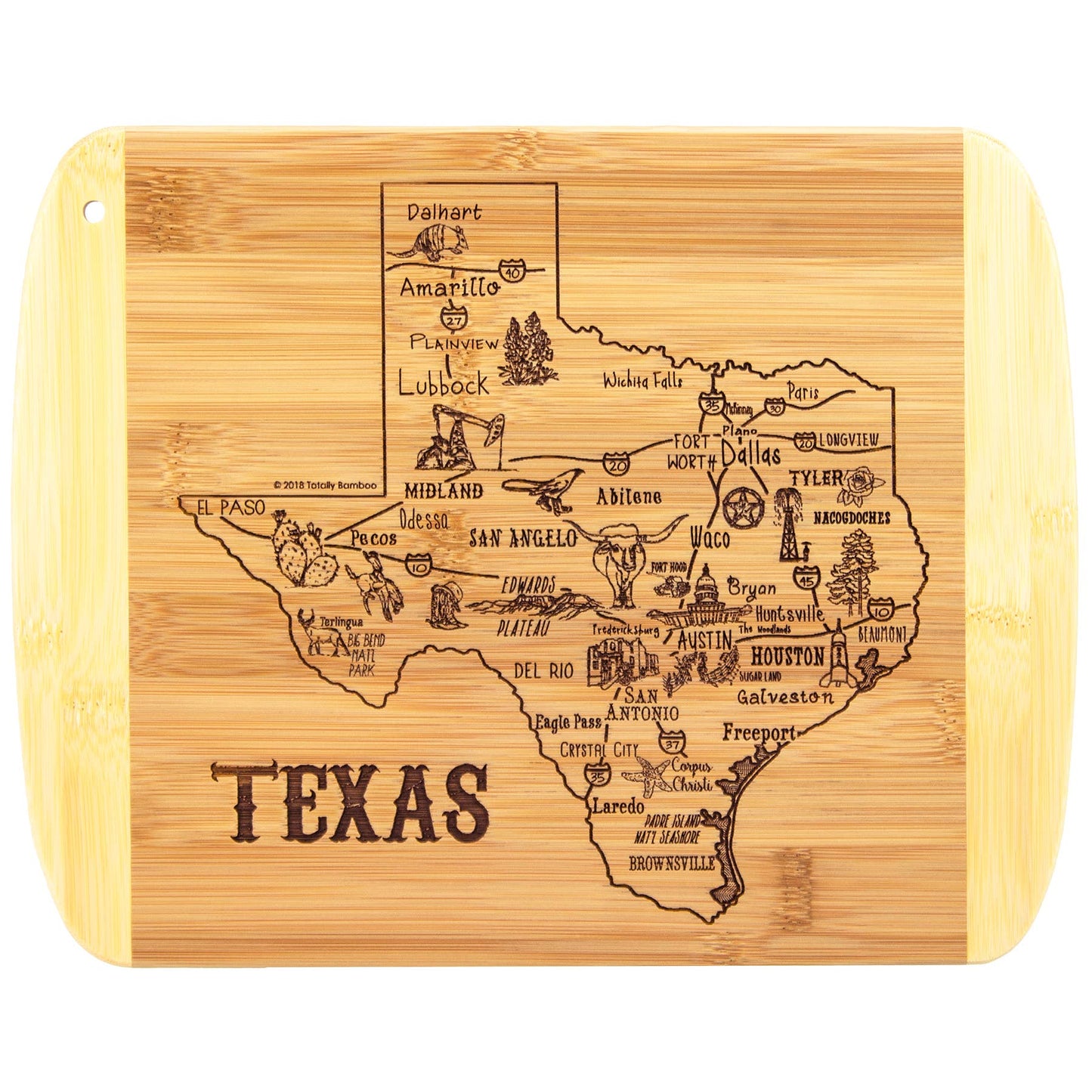 a slice of life texas 11" cutting & serving board